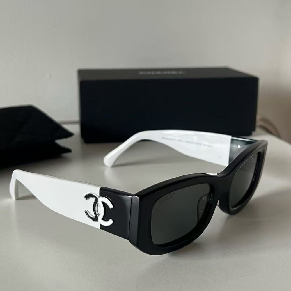 CHANEL BLACK & WHITE SUNGLASSES